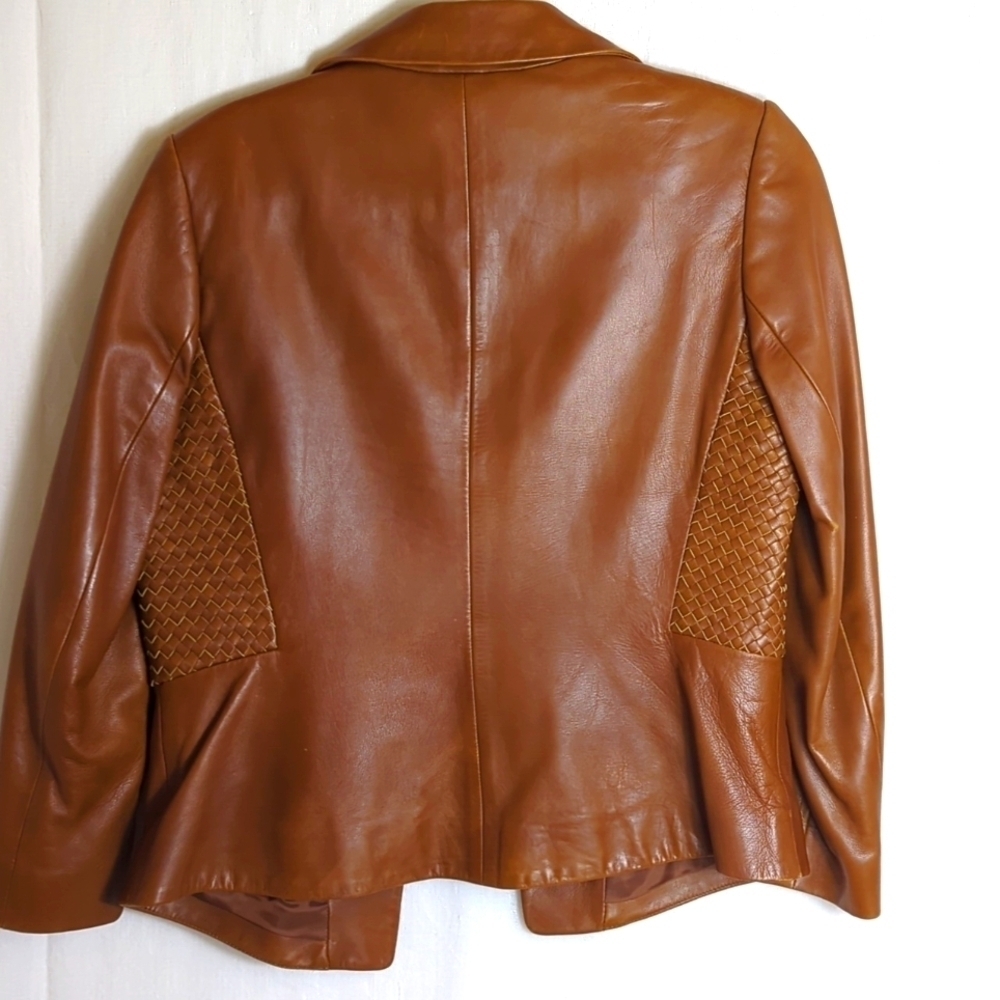 Dana Buchman Leather Jacket Size 10 Petite - Picture 5 of 10